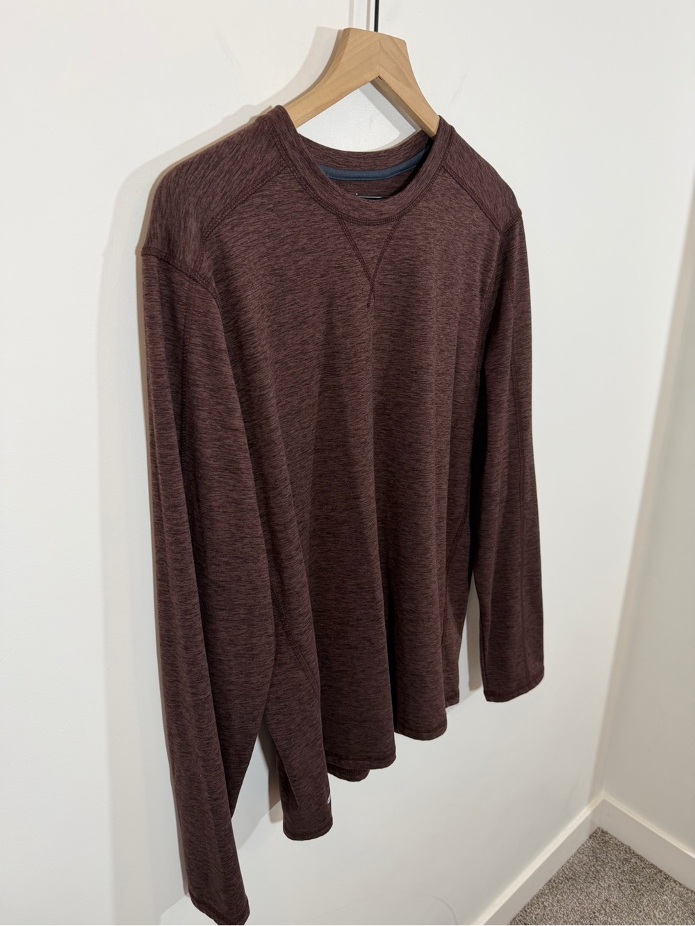 Free Country Men's FreeCycle® Sueded Spacedye Long Sleeve Crew Neck | Size L - Picture 2 of 8